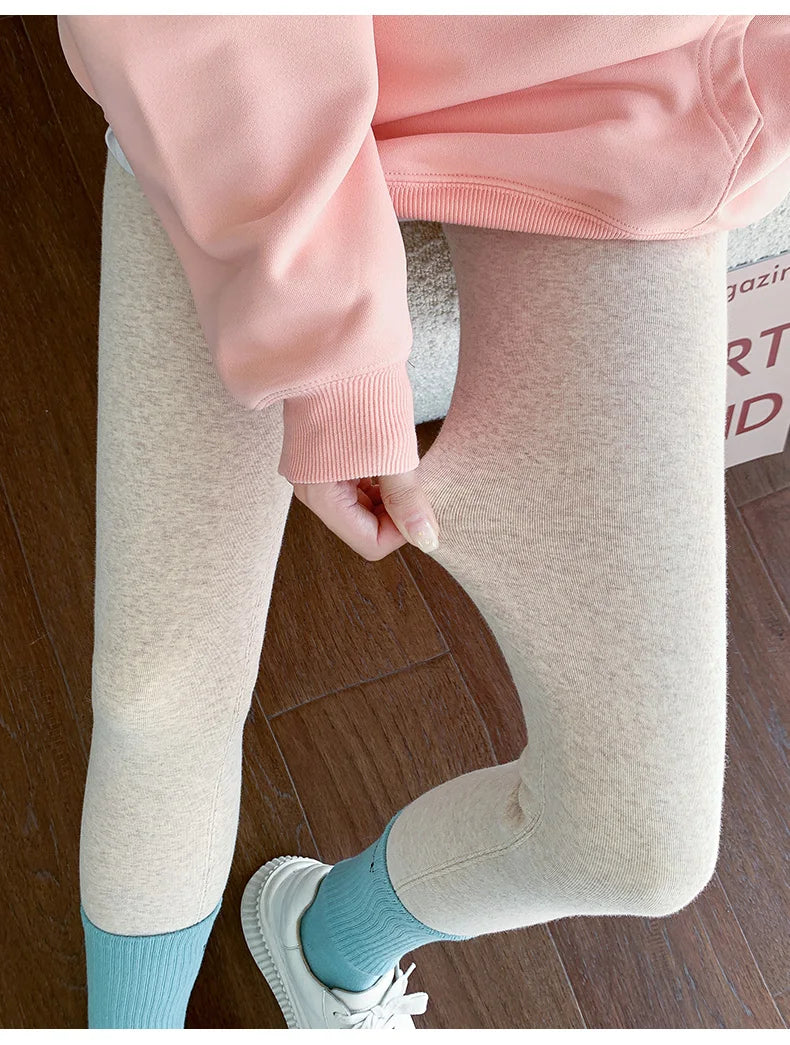 Extra Thick Lamb's Wool Bottom Pants Women's Outer Wear Autumn Winter Cold Protection Warm One Longer Thickened Cotton Pants