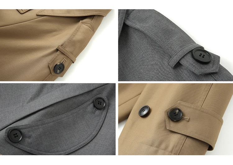 Lautaro long and oversized coat for women, model 2025, double-breasted, casual and loose fit, thick and warm fabric, perfect for the European winter.