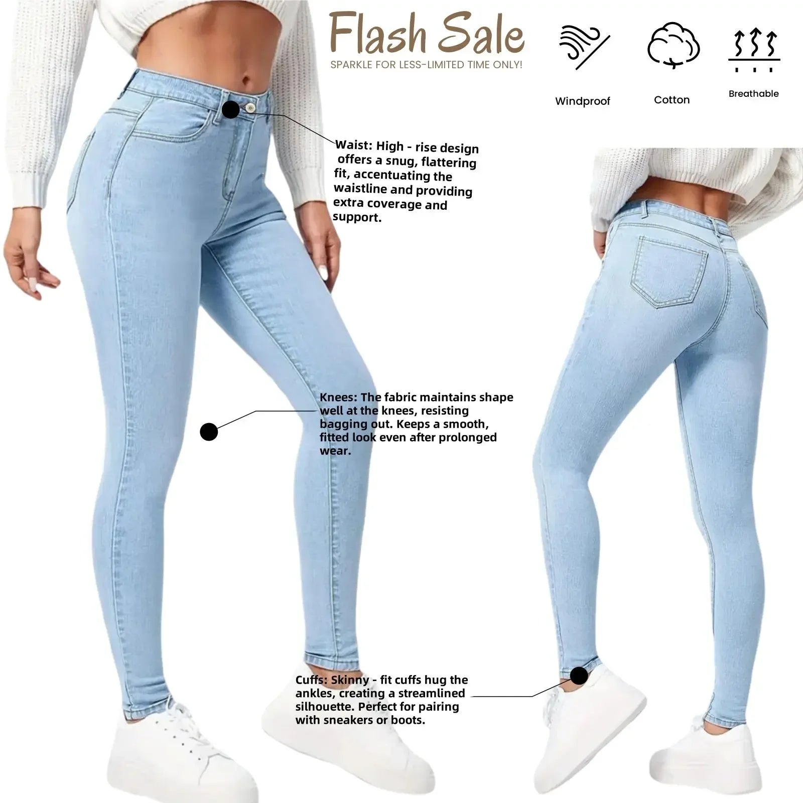 Trendy Y2k Jeans For Woman Blue Stretch Slim Fit Denim Pants Vintage Style High Waist Trousers Fashion Comfort Daily Wear