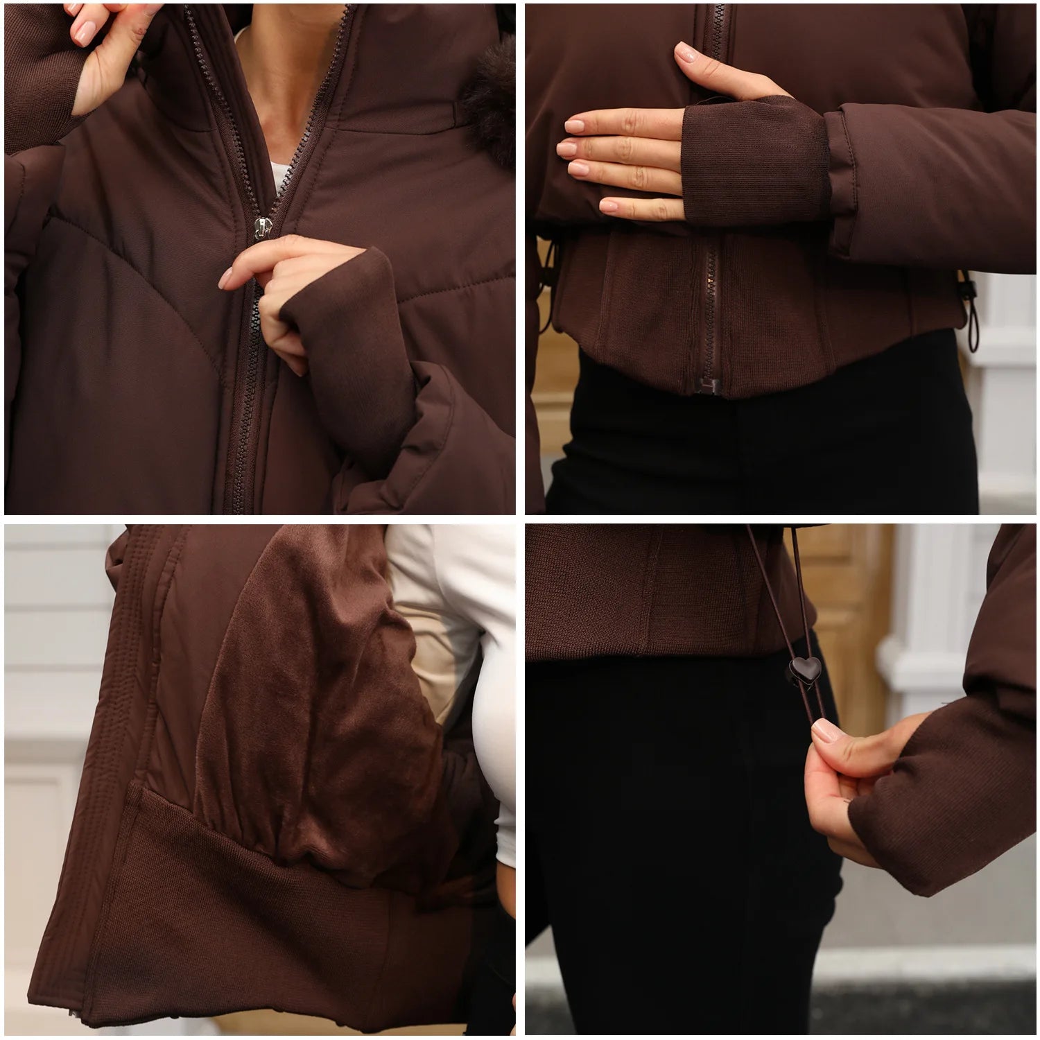 Thick Warm Women's Winter Down Jackets Coats Parkas Large Fur Collar Hood Woman Cotton Padded Puffer Jacket Outwear Overcoat H01