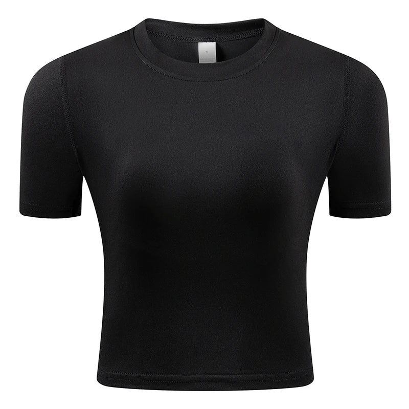 Women's Compression Shirt Short Sleeve Athletic Yoga Running T-Shirt Summer Gym Workout Quick Dry Stretchy Tees Tops Baselayer