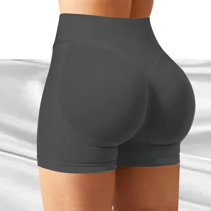 NCLAGEN Impact Shorts 4.5" Women Fitness Sports Biker Shorts Low Ribbed Band Gym Workout Scrunch Butt Yoga Seamless Leggings