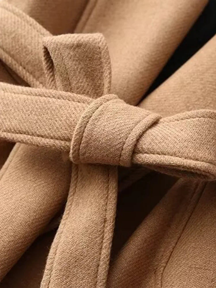 2025 Autumn/Winter New Personalized Fashion Casual Neutral Belt Coat Warm Long Coat
