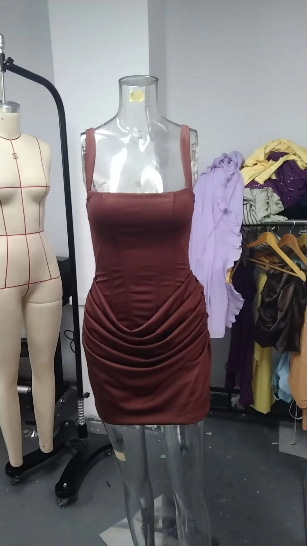 Elegant Brown Short Ruched Dress For Women Sexy Strapless Corset Curvy Bandage Mini Dresses Summer Formal Evening Party White