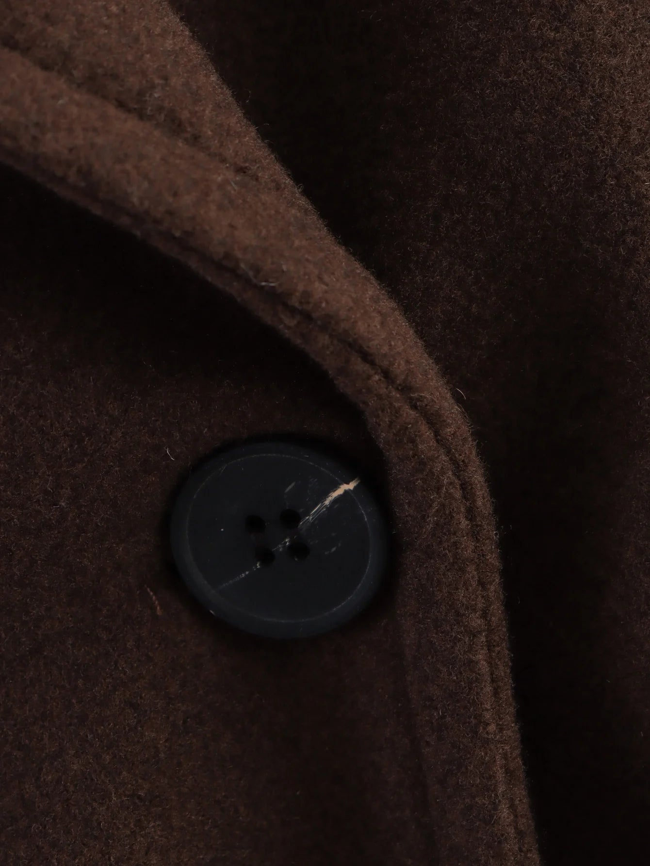 DUOPERI Autumn Winter Women's Brown Woolen Coat Warm Fashion Notch Neck Long Sleeves Female Elegance Chic Lady Outfits