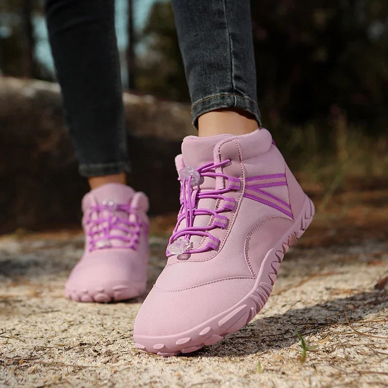 New Winter Booties Outdoor Waterproof Barefoot Boots Couple Ankle Boots Plush Warm Snow Shoes Big Size Non-slip Casual Sneakers