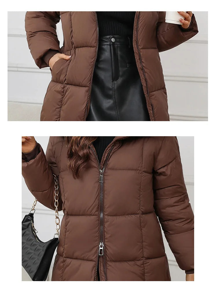 Women Long Coat 2025 New Autumn Winter Parkas Female Thick Down Cotton Coat Femme Casual Short Warm Thick Outerwear Ladies Top