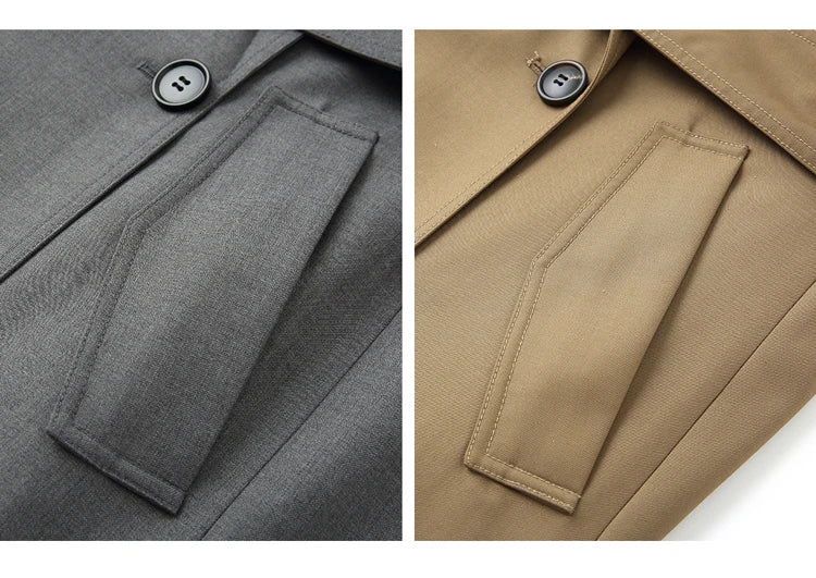 Lautaro long and oversized coat for women, model 2025, double-breasted, casual and loose fit, thick and warm fabric, perfect for the European winter.