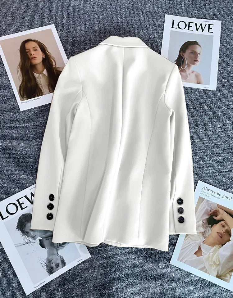Elegant Office Lady Blazers for Women 2025 Fashion Long Sleeve Single Button Blazer Coats Female Top Suit Jackets Outerwears