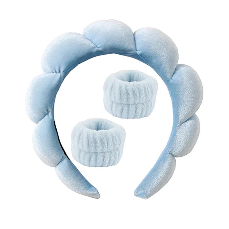 Cute Fashion Multifunctional Women's Face Washing Cuffs Waterproof Water Absorbent Wrist Cotton Velvet Hairband Hair Accessories