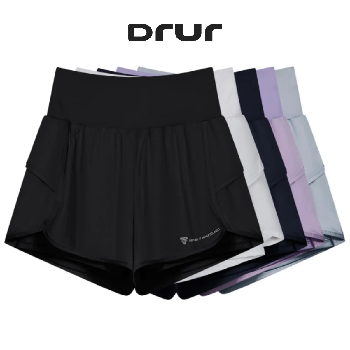 DRUR Yoga Short Woman Gym Clothes 2 In 1 High Waist Pants With Pockets Fitness Cycling Shorts Women Yoga Shorts Sportwear 2025