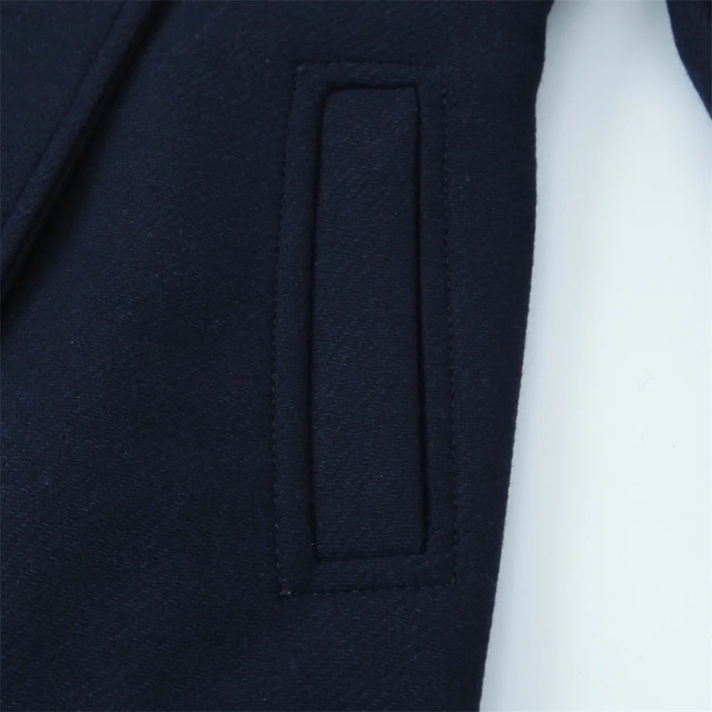 gold button up stand up collar solid color coat for autumn and winter, new double breasted jacket for women