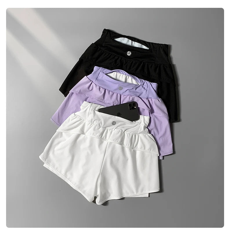 DRUR Yoga Short Woman Gym Clothes 2 In 1 High Waist Pants With Pockets Fitness Cycling Shorts Women Yoga Shorts Sportwear 2025