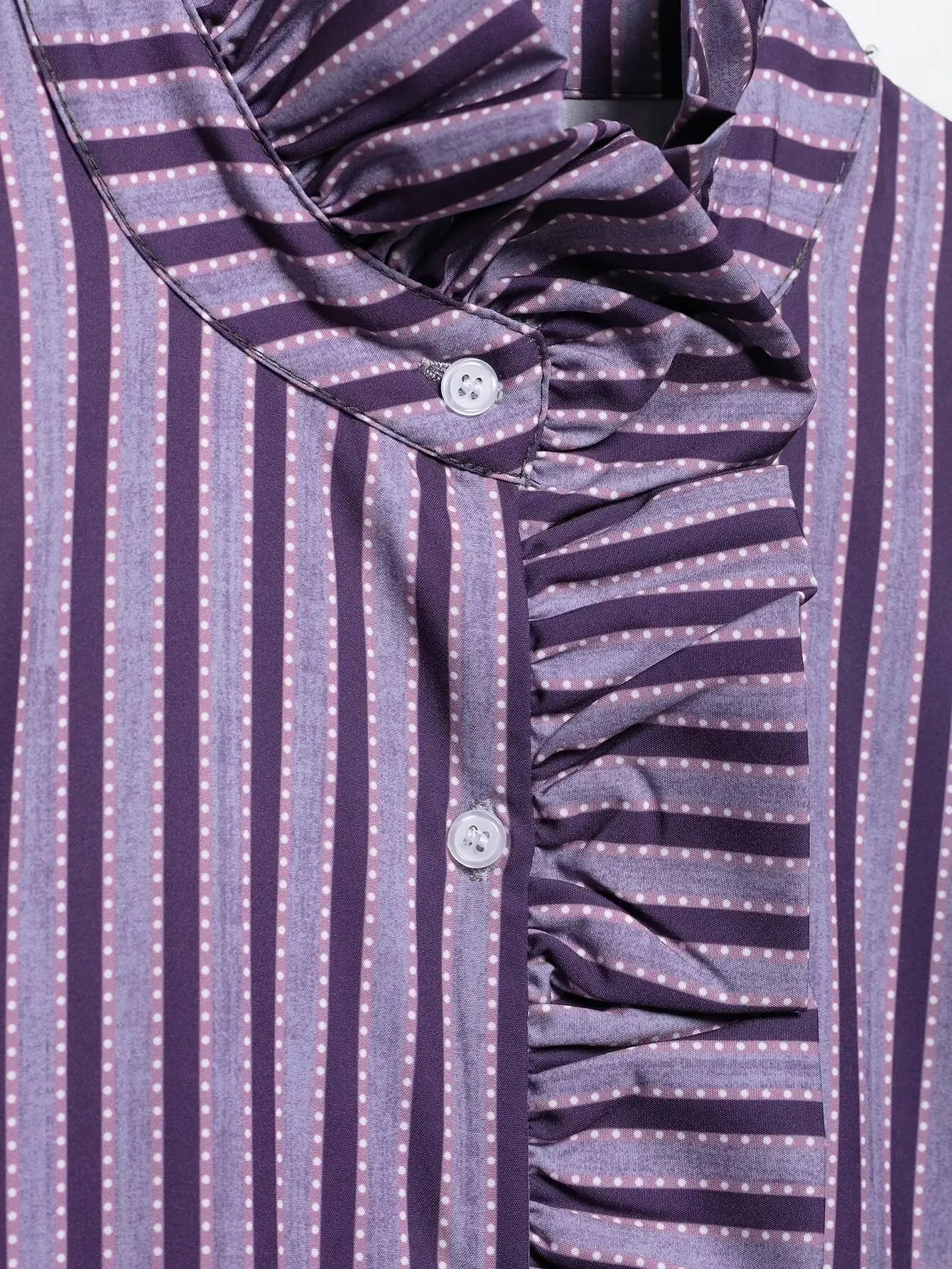 Yaphleet Women Elegant Ruffles Loose Purple Shirts 2025 Fashion Ladies Casual Blouses for Festival Female Chic Tops Clothes