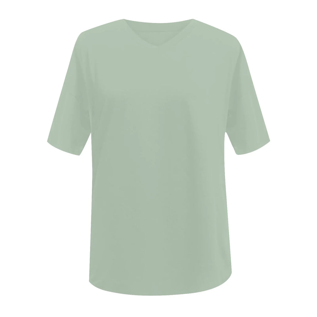 Cotton Black White Blue Brown Short Sleeve T Shirt Women Elegant Cotton Short T-shirt Female Office Women's Tee Shirt Summer