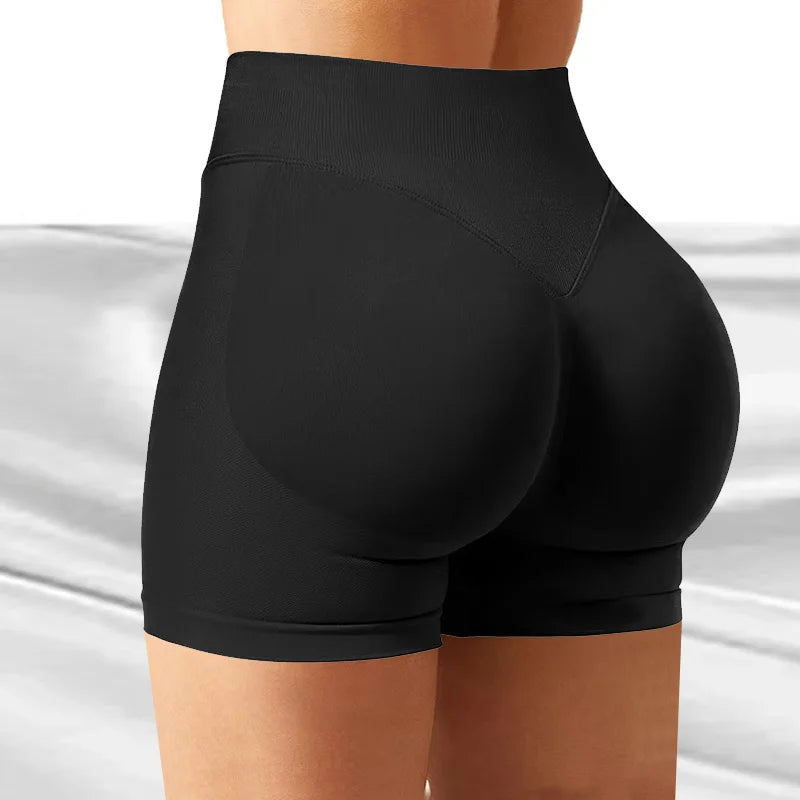 NCLAGEN Impact Shorts 4.5" Women Fitness Sports Biker Shorts Low Ribbed Band Gym Workout Scrunch Butt Yoga Seamless Leggings
