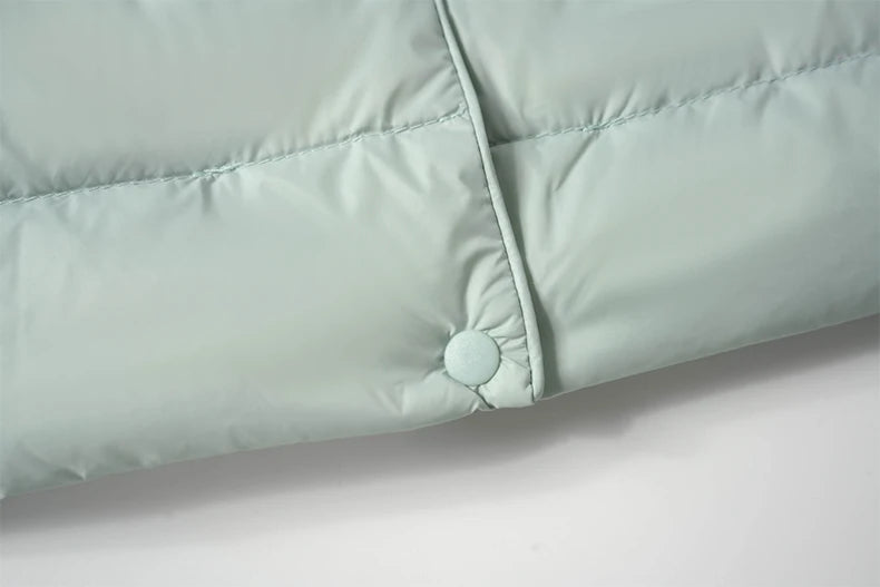 Women Liner Duck Down Jacket O-neck Variable V-neck 2025 New Female Winter Keep Warm Collarless Ultralight Quilted Puffer Coat