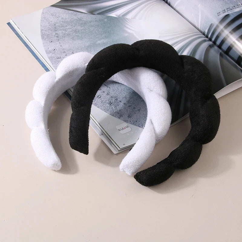 Cute Fashion Multifunctional Women's Face Washing Cuffs Waterproof Water Absorbent Wrist Cotton Velvet Hairband Hair Accessories