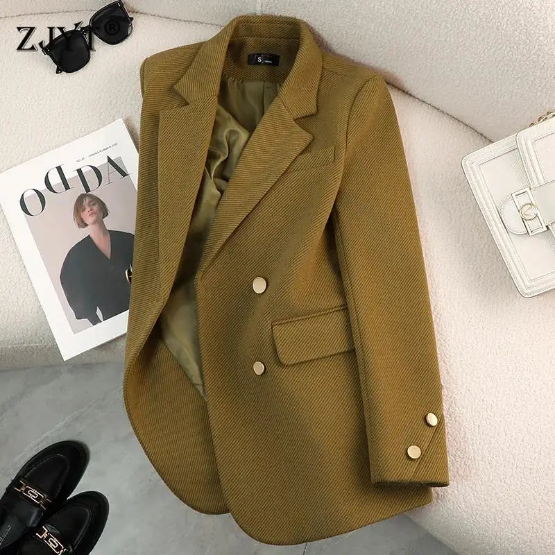 Luxury Brand Blazers Women Clothing Autumn Winter Jacket Button Office Ladies Coat Design Jacket Long Sleeve Outerwear Suits New