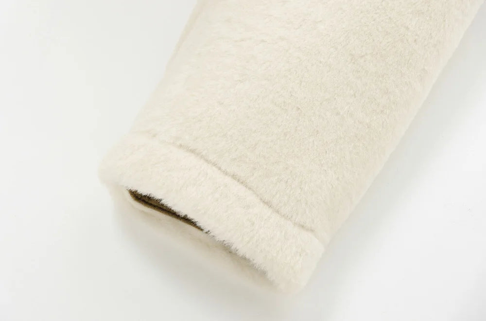 Thick Warm Faux Fur Jacket for Women, Long Sleeve Coat, Front Toggle, Female Outerwear, Chic Tops, Fashion