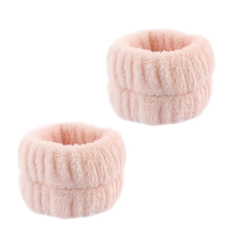 Cute Fashion Multifunctional Women's Face Washing Cuffs Waterproof Water Absorbent Wrist Cotton Velvet Hairband Hair Accessories