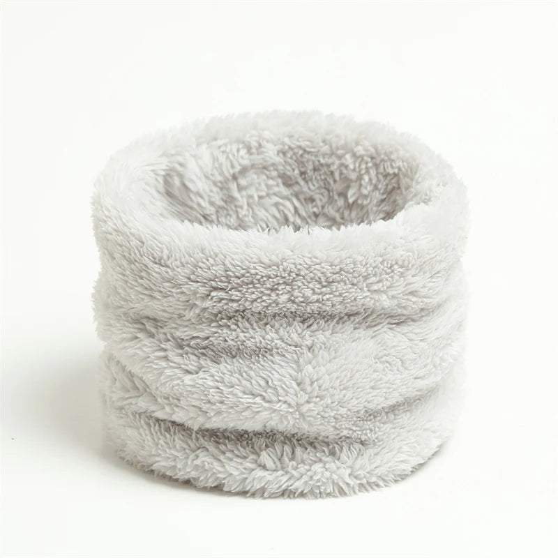 Cashmere Warm Collor Ring Winter Scarf Solid Plush Thick Outdoor Sports Men Women Children Neckerchief Full Face Mask Muffler