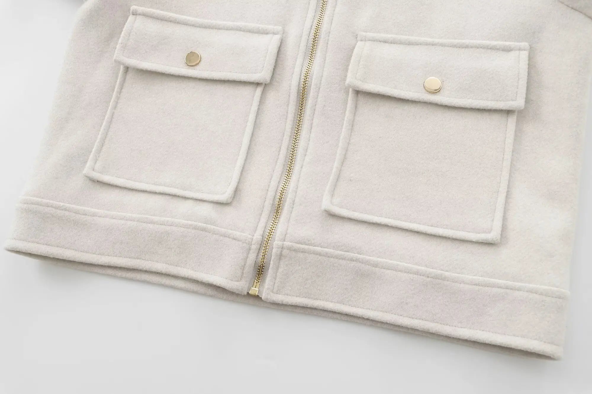 Women's Zipper Jacket Coat New Winter Long Sleeve Pocket Outerwear Coat Short Street Elegant Women's Jacket