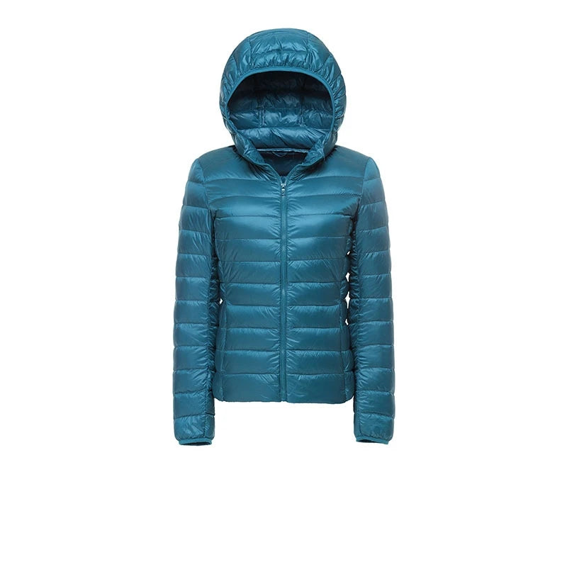 Women Hooded Short Puffer Jackets 2025 New Arrivals 90% White Duck Down Autumn Winter Ultra Lightweight Keep Warm Coats