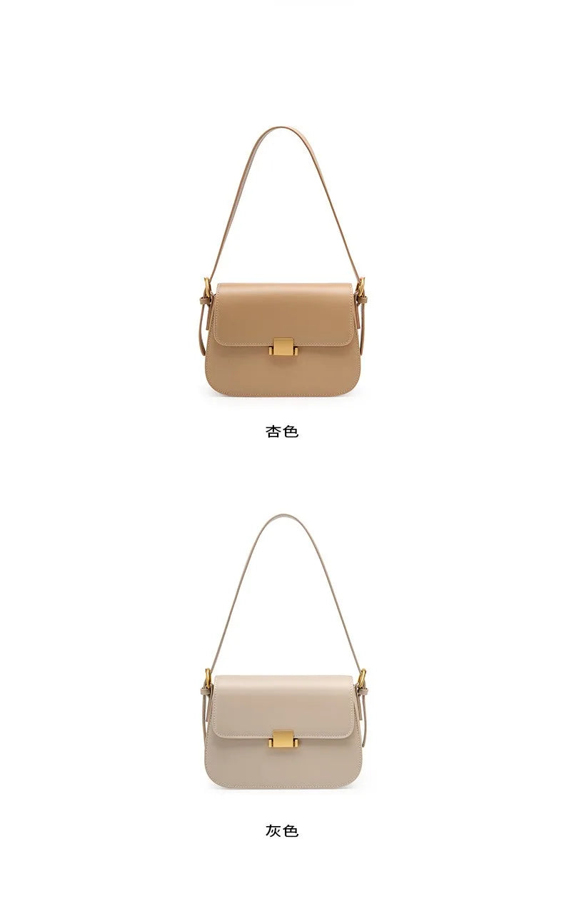 Luxury Underarm Bag, Genuine Leather Women's Bag, 2025 New Spring/Summer Fashion Tofu Bag, Single Shoulder Crossbody Bag