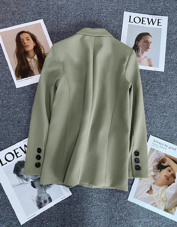 Elegant Office Lady Blazers for Women 2025 Fashion Long Sleeve Single Button Blazer Coats Female Top Suit Jackets Outerwears