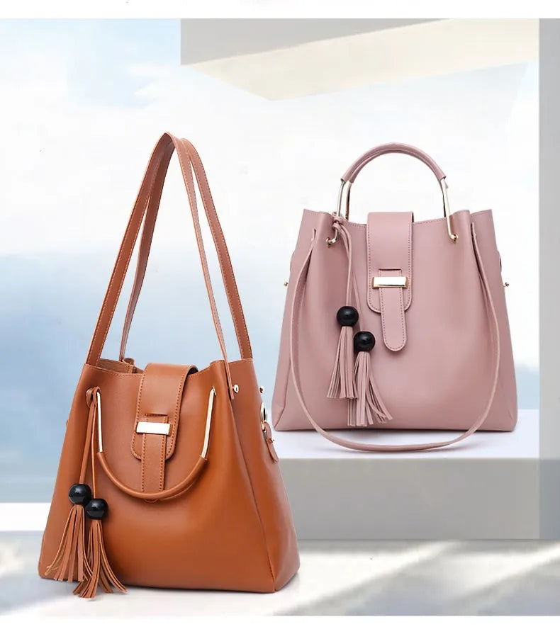 Women's Handheld Bun Mother Bag Women's Shoulder Bag Fashion Retro Leather Bag Large Capacity Handbag Oblique Shoulder Bag