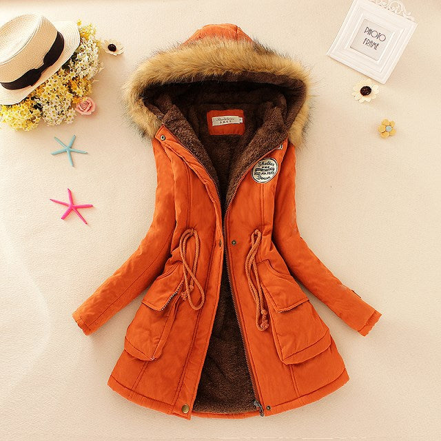2025 New Autumn Winter Women Cotton Jacket Padded Casual Slim Coat Emboridery Hooded Parkas Wadded Warm Overcoat Fashion Parkas