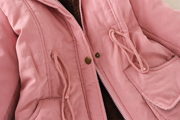 2025 New Autumn Winter Women Cotton Jacket Padded Casual Slim Coat Emboridery Hooded Parkas Wadded Warm Overcoat Fashion Parkas
