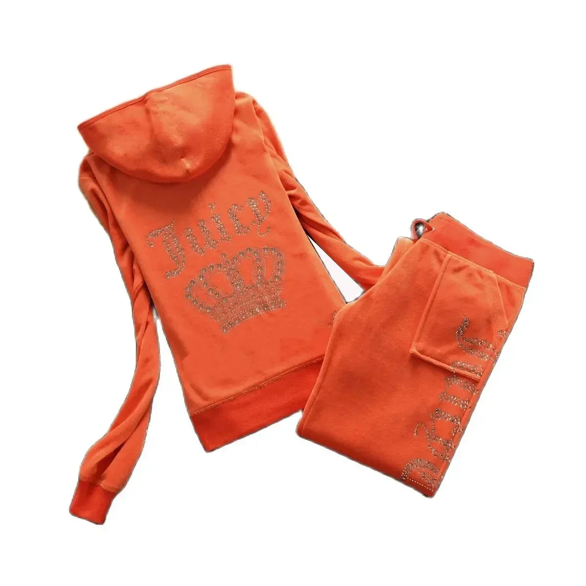 2 Piece Sets Women Outfit Tracksuit Hoodies Juicy Tracksuit 2 Piece Set with Pocket Trousers and Jacket Sets Velvet Tracksuit