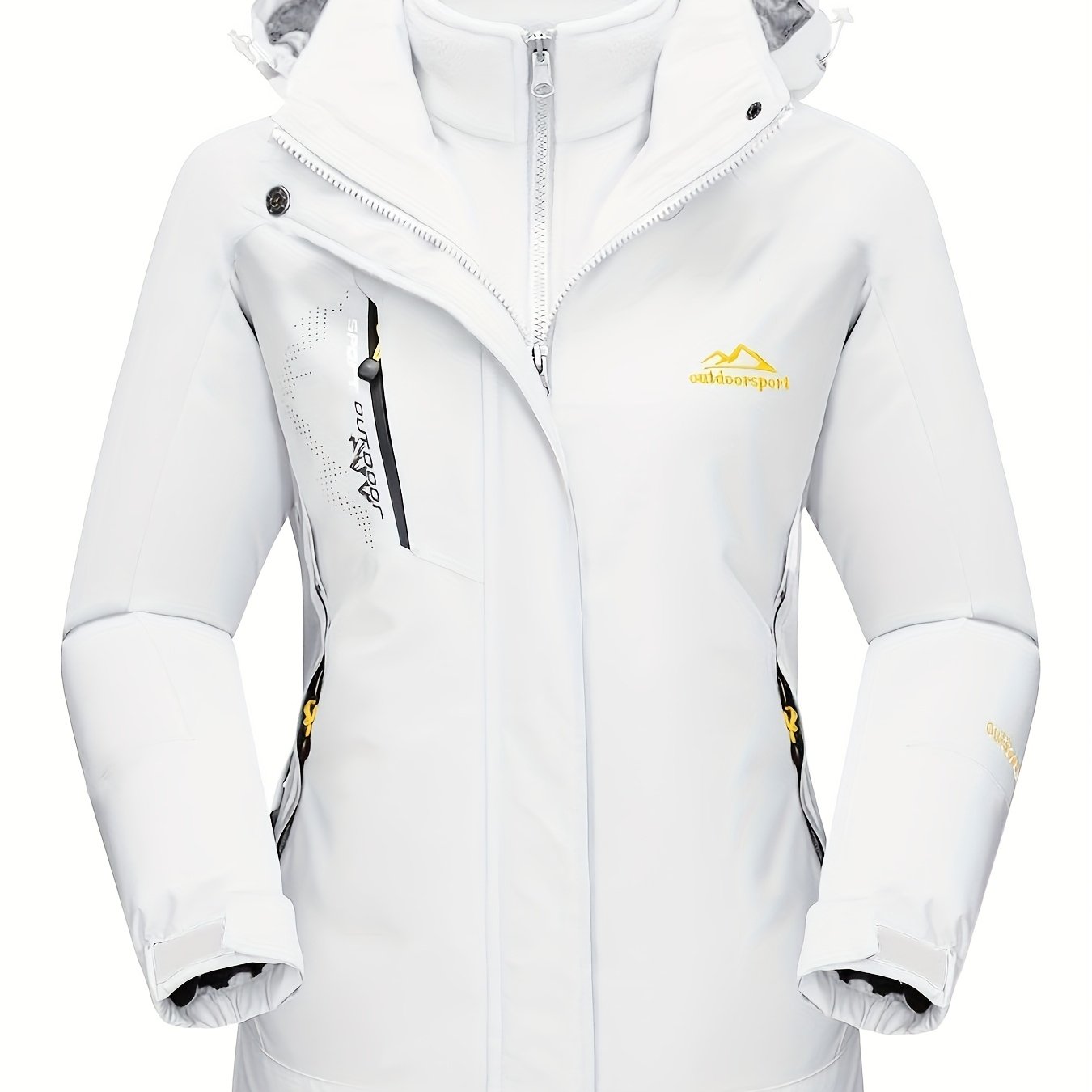 Women's 3-in-1 Winter Coats Lined Winter Snow Ski Jacket Parka Hiking Hooded Coat Multi-pocket Winter Camping Parka Wear Resistant Snowboarding Warm Jacket