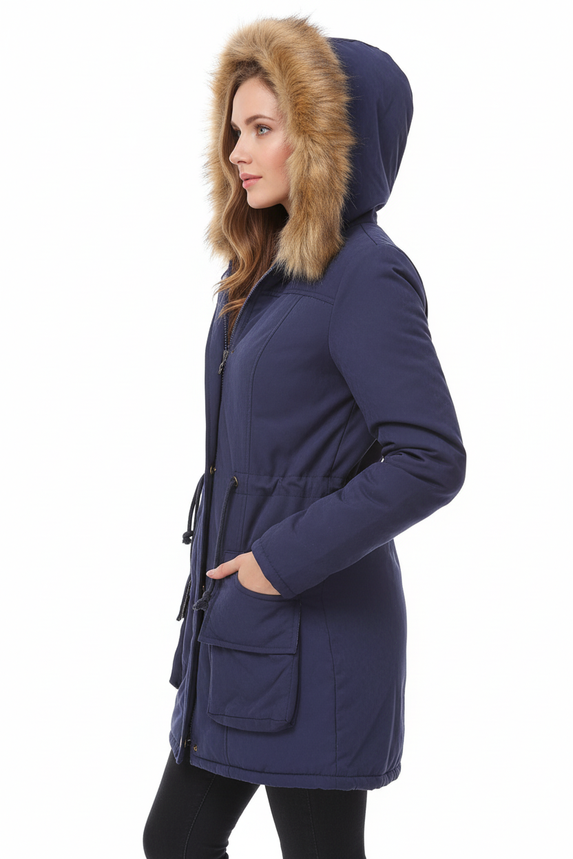 Casaco azul marinho - Vista lateral