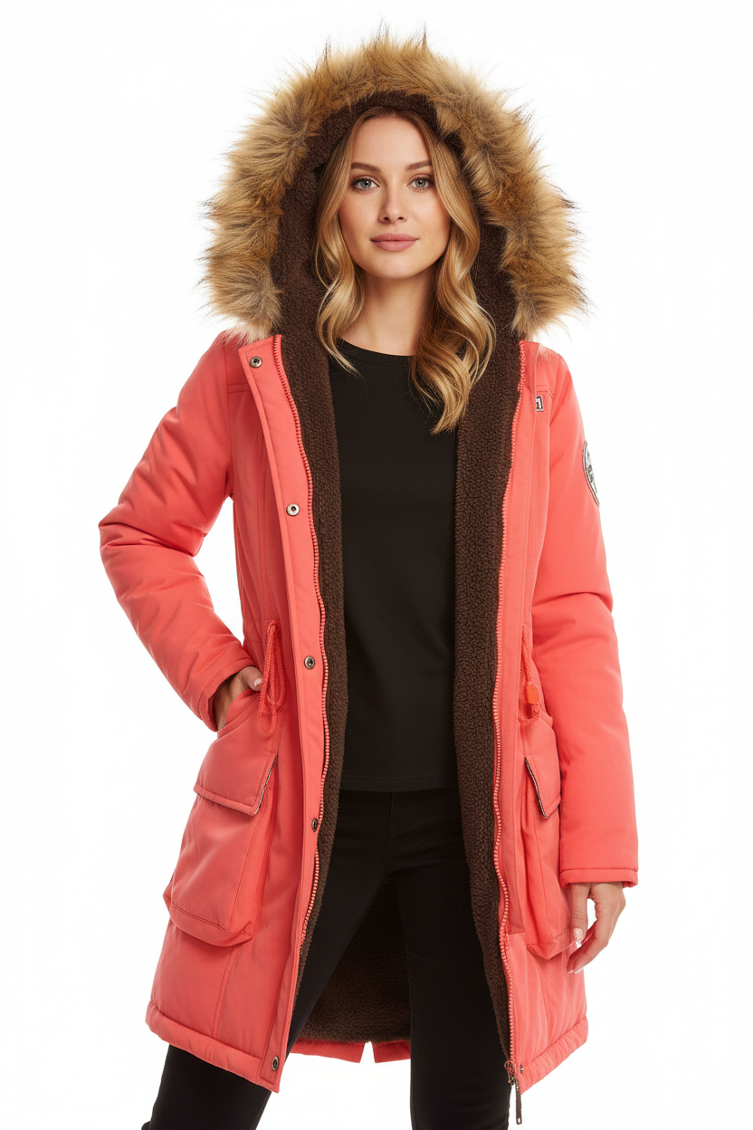 Casaco coral - Vista frontal