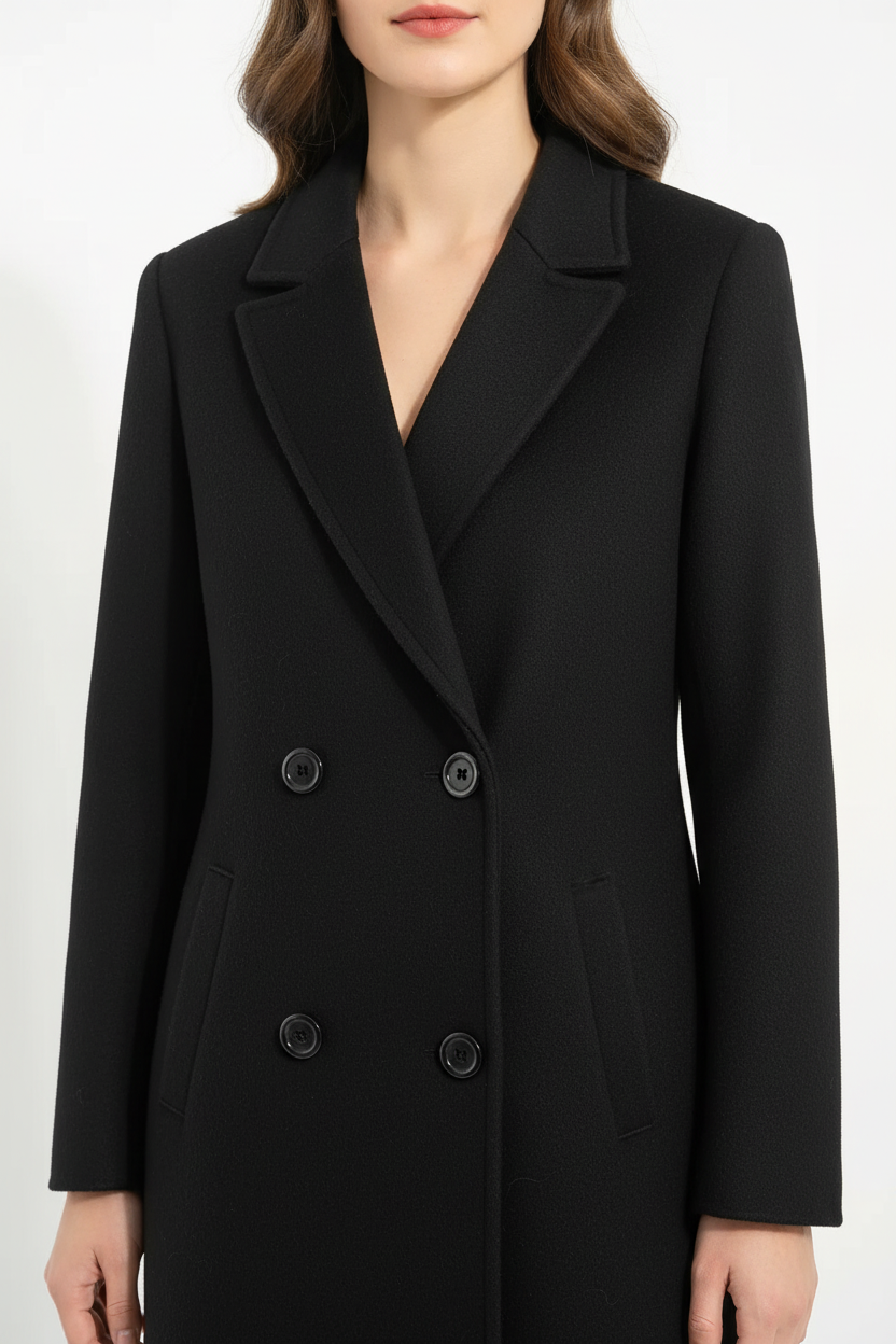 Casaco preto - detalhes close-up