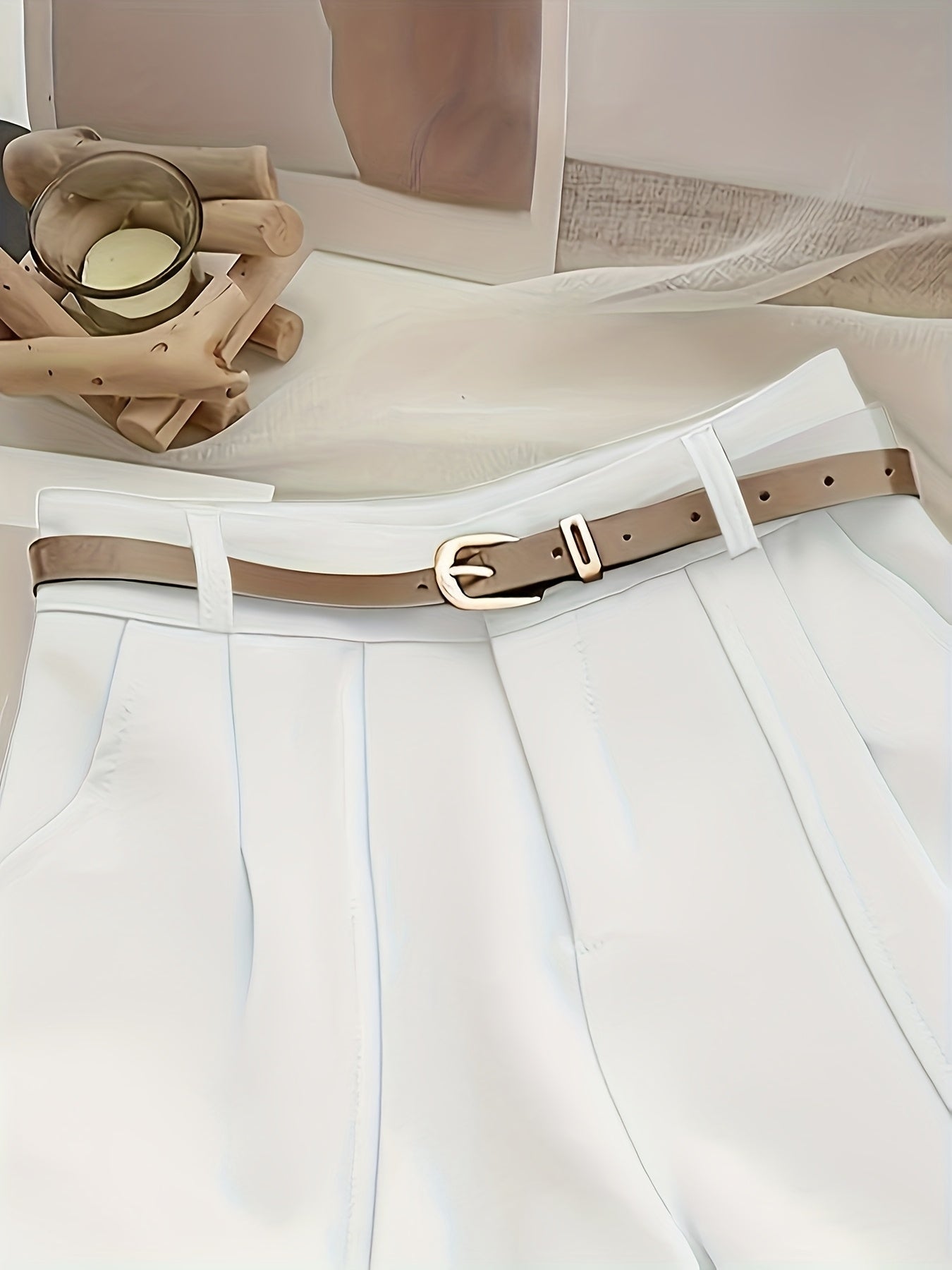 [Elegant Women's Shorts] Elegant Non-Stretch Women's Office & Formal Shorts | Structured Fabric for Business, Parties, Everyday - Navy Blue, All-Season Professional & Casual Pants (No Belt Needed) - Easy-Care, Sophisticated L