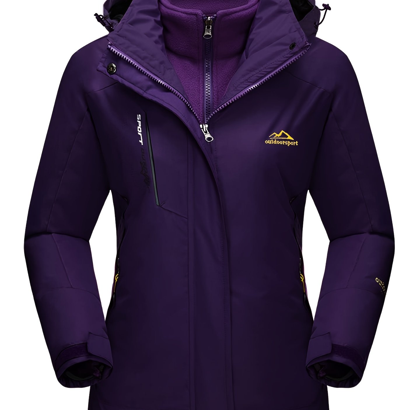 Women's 3-in-1 Winter Coats Lined Winter Snow Ski Jacket Parka Hiking Hooded Coat Multi-pocket Winter Camping Parka Wear Resistant Snowboarding Warm Jacket