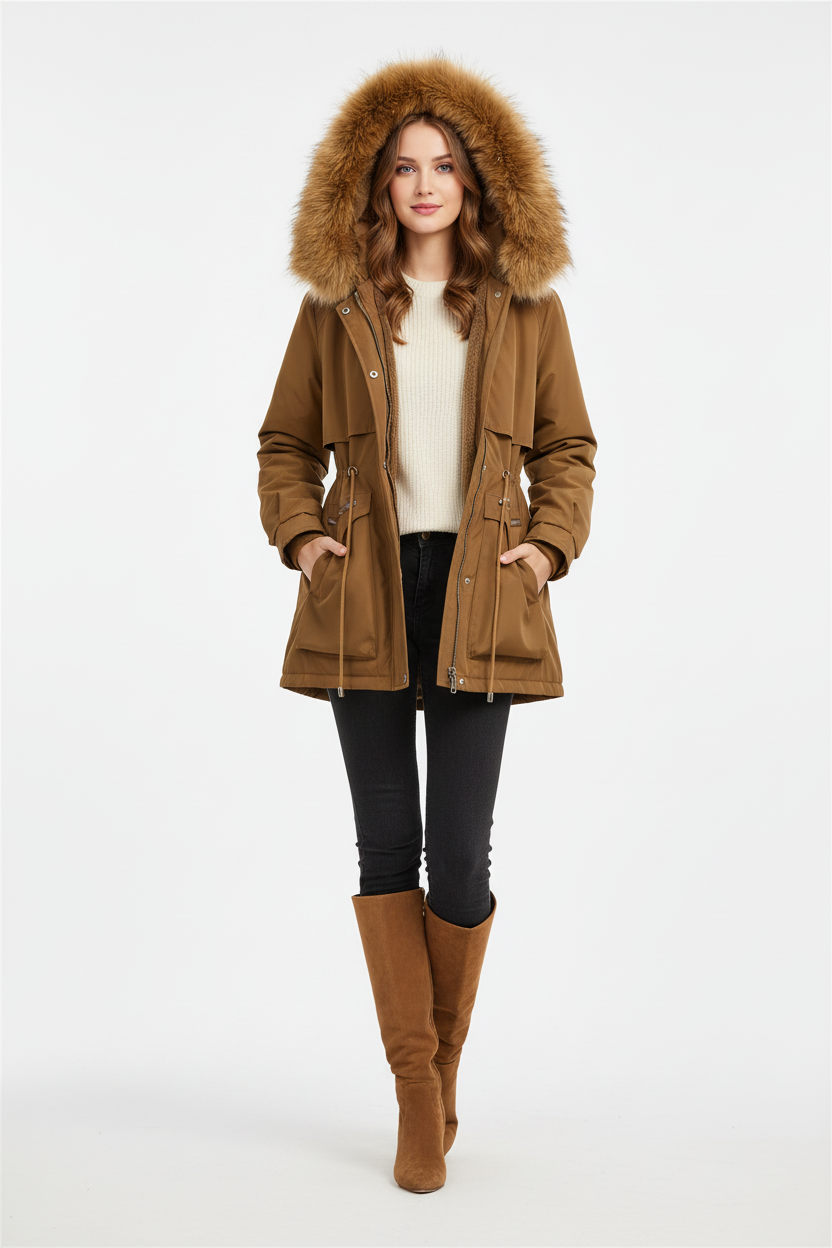 Mulher europeia usando casaco marrom - Imagem 2