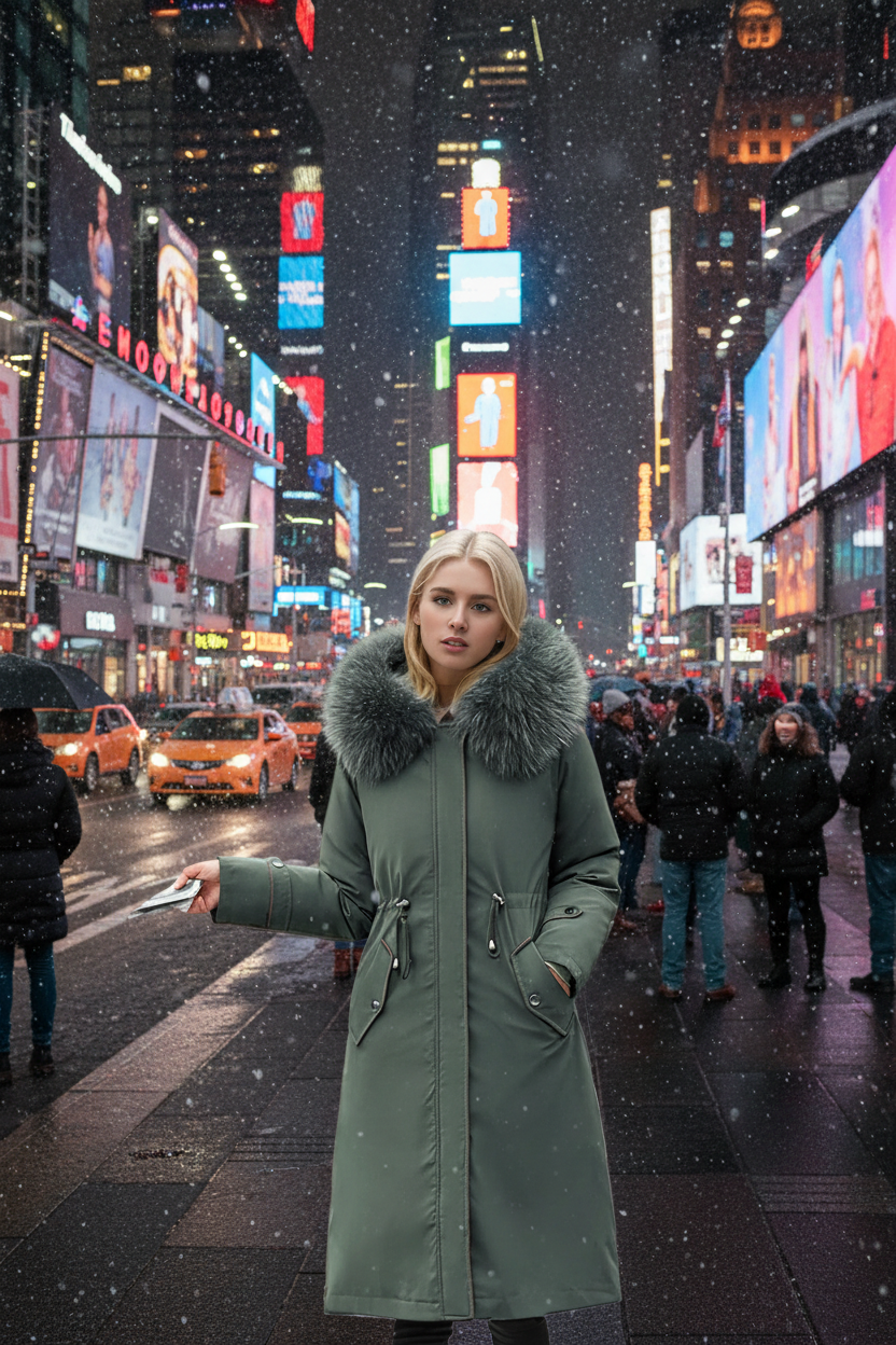 Mulher na Times Square