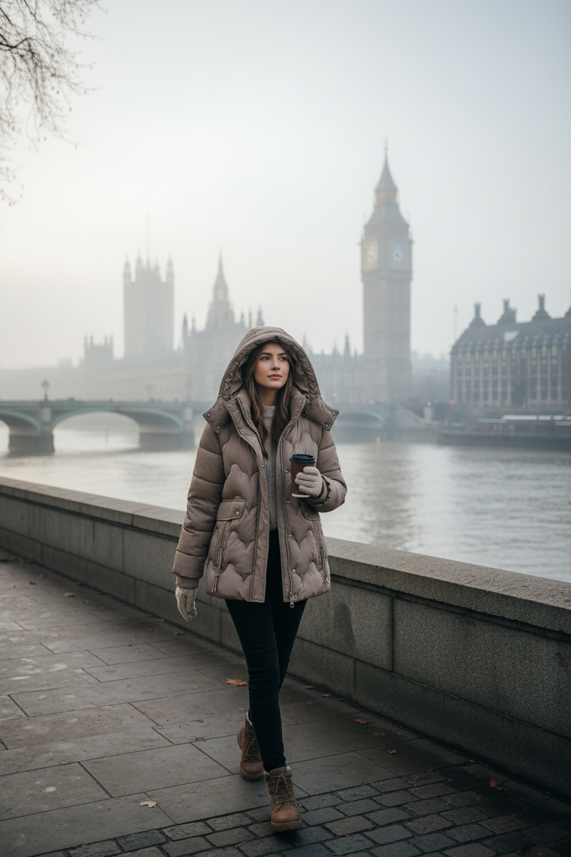 Mulher no Tâmisa com Big Ben