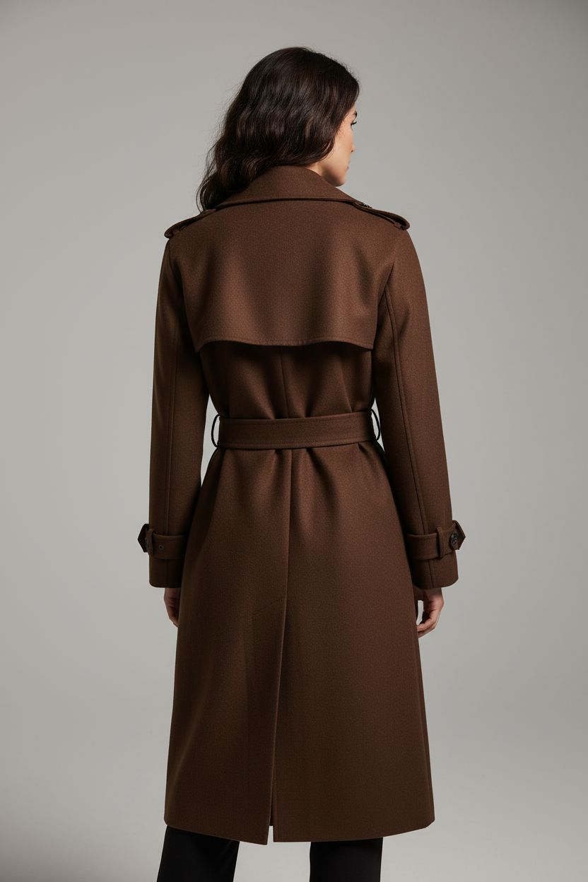 Nova modelo com casaco marrom - traseira